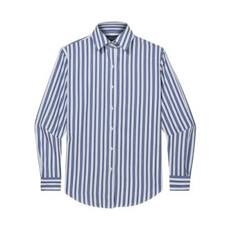 Brooks Brothers Relaxed gestreept katoenen overhemd - Dames - Overhemden - Blauw - L - Katoen - Overhemden