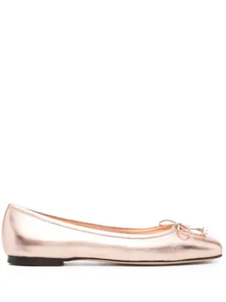 Jimmy Choo London Elme Flat Metallic Leather Ballet Flats