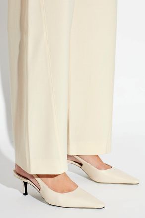 Black Suede Studio Leather Heeled Shoes Lainey, Womens, Cream