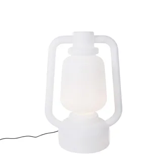 QAZQA Qazqa L&aacute;mpara De Pie Inteligente Blanca 110 Cm Con Wifi G95