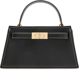Tory Burch Lee Radziwill Mini Pebbled Leather top Handle bag - Black - One Size