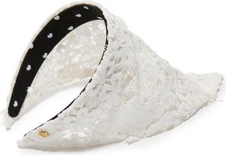 Lele Sadoughi Jackie Floral Lace Handkerchief Headband in Ivory 100 at Nordstrom