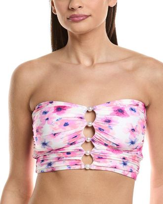 Carmen Marc Valvo Bandeau Shirred Top