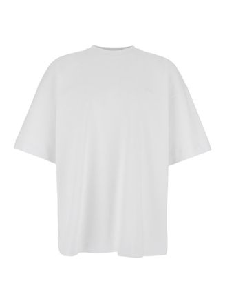 Juun.J White T-Shirt With Tone-On-Tone Logo Embroidered On The Front In Cotton Man