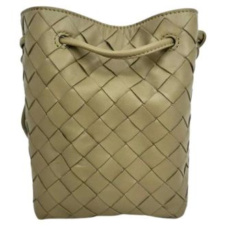 Bottega Veneta Pre-owned Small Intrecciato Bucket Bag - Dames - Pre-owned - Beige - Maat: ONE Size Leer