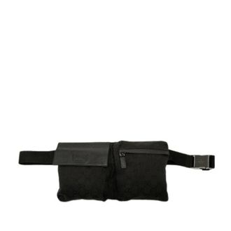 Gucci Pre-owned GG Canvas Double Pocket - Dames - Pre-owned - Zwart - Maat: ONE Size Leer