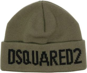 Dsquared2 Groene Wollen Hoed Accessoires - Heren - Hoeden - Groen - ONE Size - Wol - Accessoires