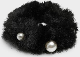 Simons Womens Faux-fur and pearl elastic