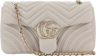 Gucci Light Grey GG Marmont Medium Shoulder Bag