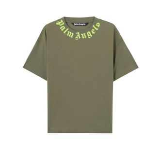 Palm Angels Green Crew Neck T-Shirts