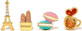 Girls Crew Cafe de Paris Set of 4 Assorted Single Stud Earrings in Gold at Nordstrom