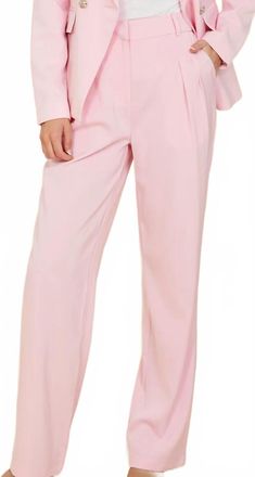 Dolce Cabo Pleated Wide Leg Trouser In Pink