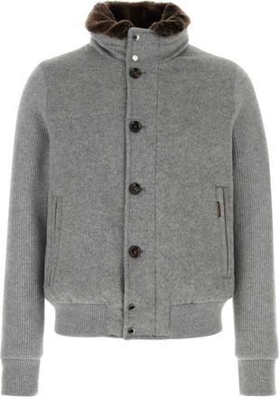 Moorer Grey Mock Collar Jacket