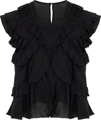 Isabel Marant Top Nalou con ruches - Nero