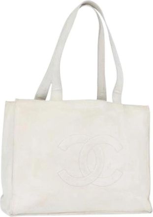 Chanel Pre-owned Vintage Tote Bag - Dames - Vintage Shopper - Wit - ONE Size - Leer - Vintage