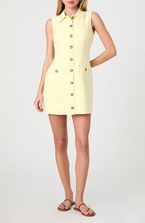 French Connection Azra Sleeveless Twill Mini Shirtdress in Cornsilk Yellow at Nordstrom, Size 14