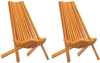 vidaXL Vidaxl - Sillas De Jard&iacute;n Plegables 2 Pcs Marr&oacute;n 56 X 69 X 84 M