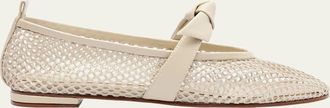 Alexandre Birman Clarita Bow Fishnet Ballerina Flats