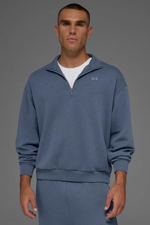 Alo | Accolade 1/4 Zip Pullover Top in Bluestone, Size: Medium