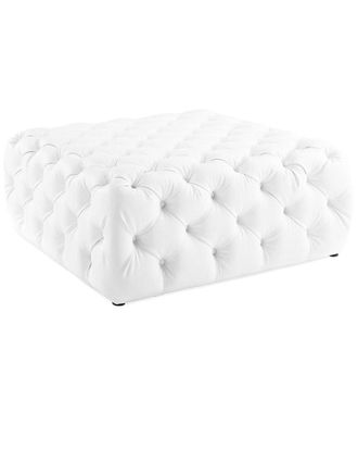 ModWay Amour Tufted Button Large Square Faux Leather Ottoman