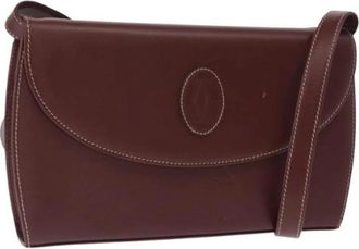 Cartier Pre-owned Cross Body Bags, female, Red, Size: ONE SIZE Pre-owned Leather Shoulder Bag