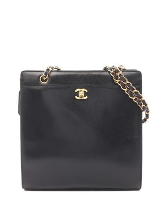 Chanel 1997-1999 Coco-mark turn-lock shoulder bag - Black