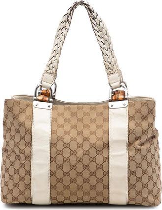 Gucci Pre-owned Gucci Medium GG Canvas Bamboo Libeccio Tote Ladies H3N9D30VW5FUWKI1