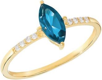 Tiramisu 14K Over Silver 0.70 Ct. Tw. Gemstone Solitaire Ring