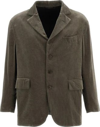 Kaptain Sunshine Kaptain Sunshine - Katoenen Corduroy 4-knoopsjas - Heren - Jassen - Bruin - Maat: M Katoen