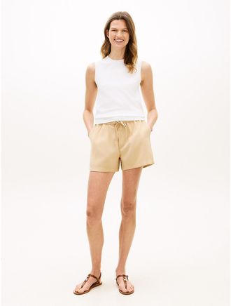 Tommy Hilfiger Womens Lightweight Pull-On Short - Beige - XXL