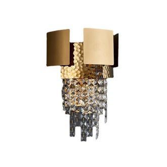 OEM Evelyn - L&aacute;mpara De Pared Moderna De Cristal Dorado