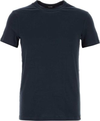 Tom Ford Navy blue stretch cotton blend t-shirt