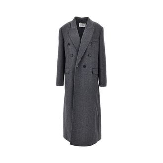 Victoria Beckham M&eacute;lange wool and cashmere long coat Woman 10