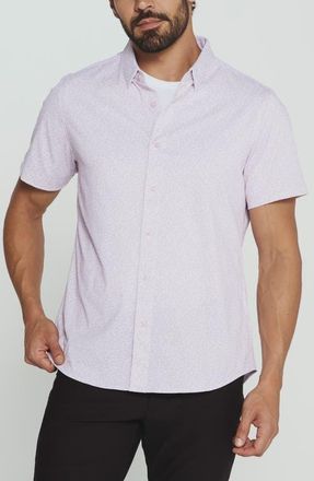 7 Diamonds Dorian Short Sleeve Performance Shirt in Iris at Nordstrom, Size Xx-Large