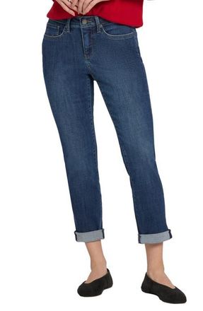 NYDJ Sheri Cuffed Straight Leg Jeans in Louvre Sapphire at Nordstrom, Size 10P