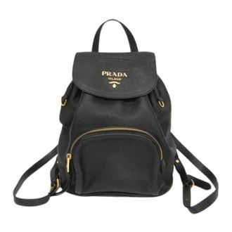Prada Pre-owned Backpacks, female, Black, Size: ONE SIZE Pre-owned Vit.daino Backpack