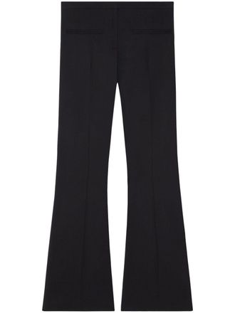Courrèges wool blend flared mid-rise pants - Black