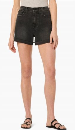 Joe's Pleated High Waist Short In Black Cat