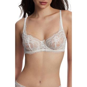 Skarlett Blue Minx Lace Balconette Bra in White/nylon at Nordstrom, Size 32Ddd