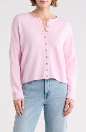 CeCe by Cynthia Steffe Roll Neck Cardigan in Pink Lady at Nordstrom Rack, Size X-Large