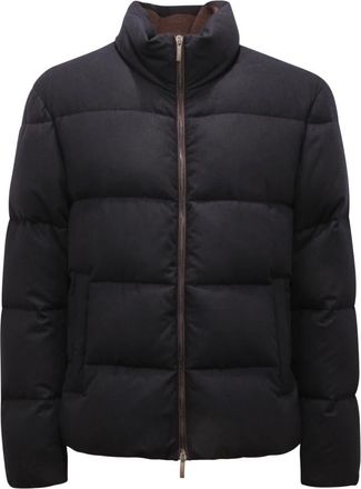 PESERICO Piumino Cashmere Blend Down Jacket - male - Peserico - Winter Jackets - Blue - XL - Jackets