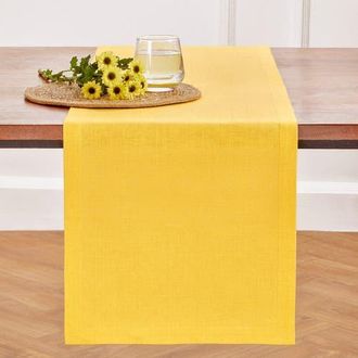 Solino Home Linen Table Runner - Diana in Marigold Yellow at Nordstrom, Size Xx-Small/x-Small