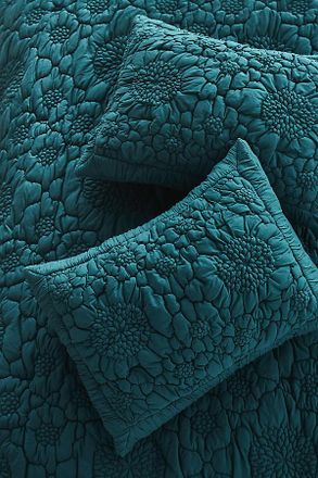 Anthropologie Dahlia Cotton Jersey Floral Shams, Set of 2