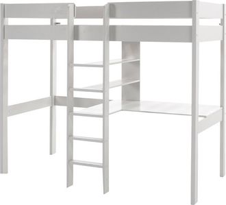 M&S Collection M&s - Cama Alta 90x200 Con Somier Y Escritorio Vipack Pino - Blanco