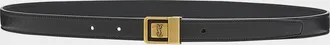Saint Laurent YSL Buckled Grainy Leather Belt