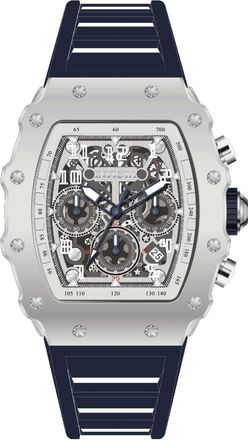 Invicta Racing 69703 Herenhorloge - Quartz Uurwerk - Acryl met Zilveren Wijzerplaat - 43 mm