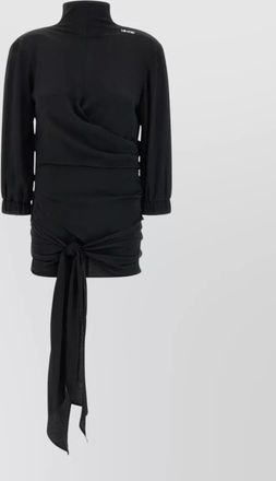 The Attico high neck long dress ruched tie detail