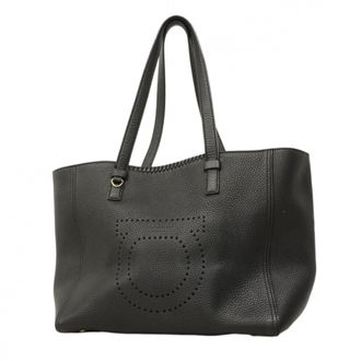 Ferragamo Black Leather Tote Bag (Pre-Owned)