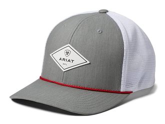Ariat Flexfit110 Snapback Diamond Logo Rope Brim Mesh Back Mens Cap Baseball Mens Caps Grey, Cotton/Mesh/Polyester