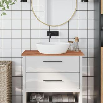 Berkfield Home Bathroom Countertop 80x40x1.5 cm Solid Wood Beech in Brown